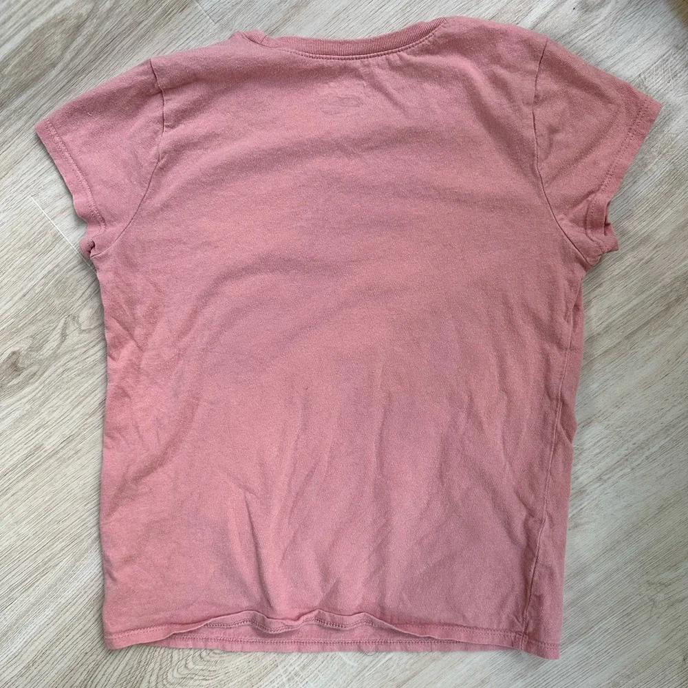 Playful Glittery Fall Coffee “Team Spice” Graphic Tuscan Clay Girls Tee ~ M 7/8